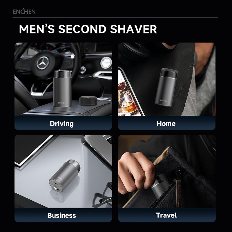 ENCHEN Electric Razor for Men, Mini-Shave Portable Electric Shaver, Pocket Size Portable Shaver Wet and Dry Mens Razor, One-Button Use,USB Mini Shaver Charging Suitable for Home, Car, Travel Comfort