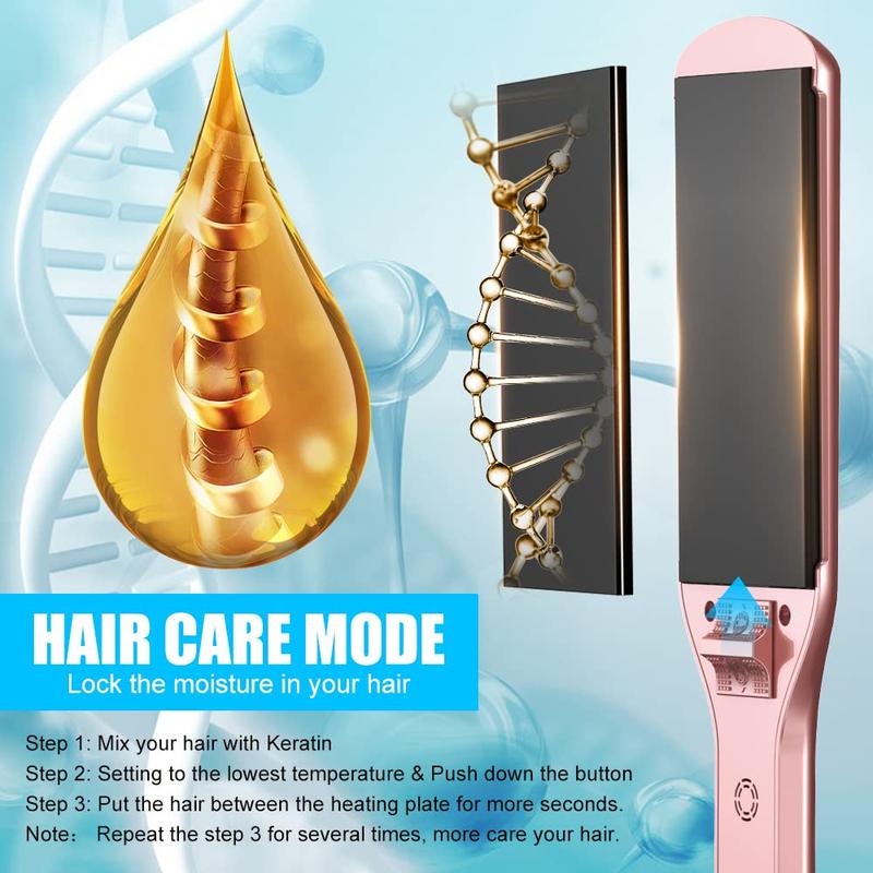 Professional Floating Titanium Hair Straightener for Hair, Instant Heating with 5 Adjustable Temp, Anti-Static Iron for All Hair Types Salon Smooth