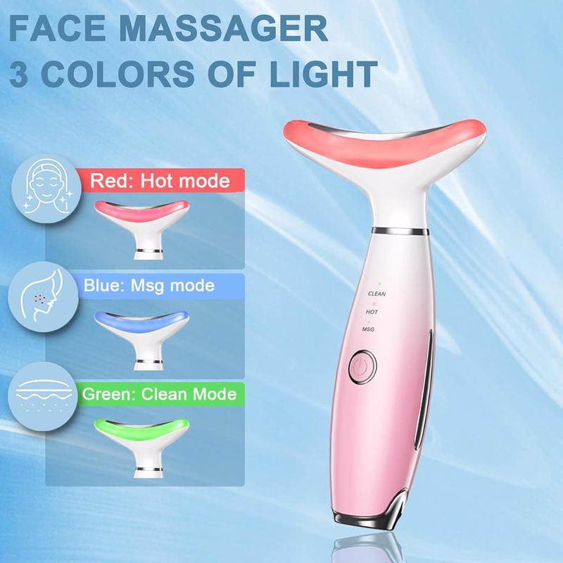 Beauty Massager for Face and Neck, LED Beauty Neck Instrument, Facial Massager with Thermal, and Vibration, Personal Care Appliances