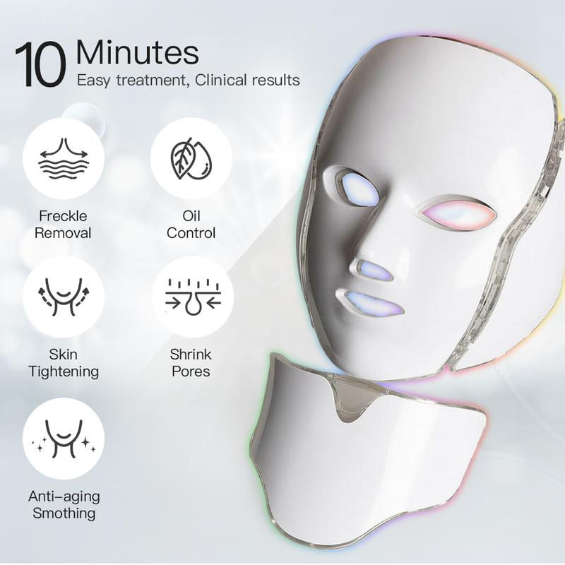 LED Face Mask Light,  Portable and Rechargeable Facial Led Mask Skincare at Home and Travel Use, Skin Care Products