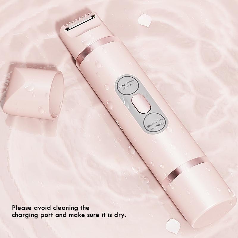 2 in 1 Electric Hair Remover, 1 Box Rechargeable Electric Hair Trimmer & Replacement Heads, Wet and Dry Use Body Trimmer for Women, Christmas Gift