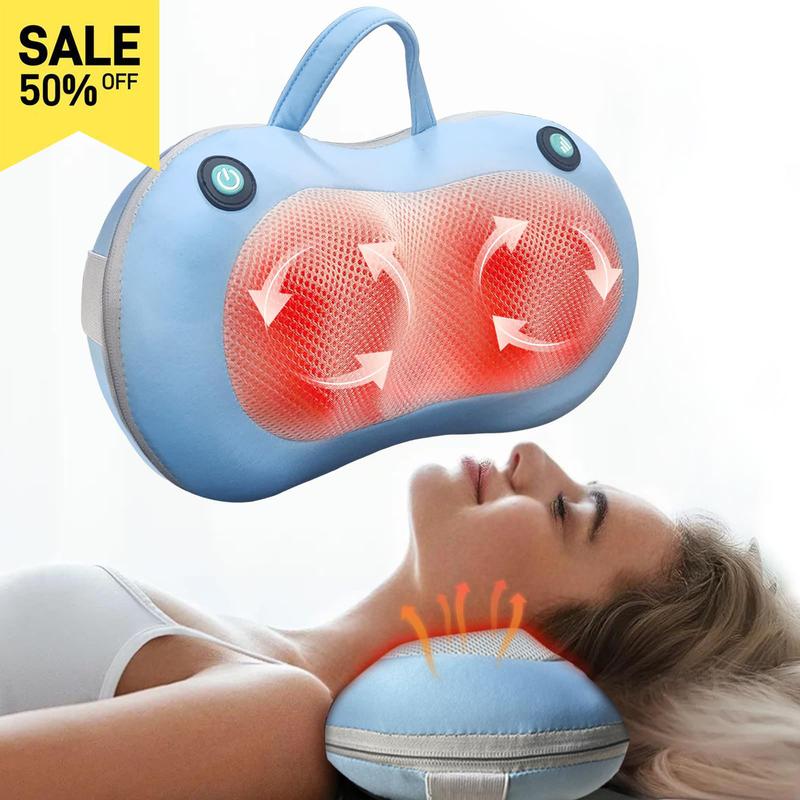 New Electric Massager, Pain Relief, Deep Tissue - Shiatsu Back and Neck Massager, Deep Tissue Kneading Massager for Waist Tummy Legs Massager with Heat, Electric Massage Pillow Best Gift Comfort