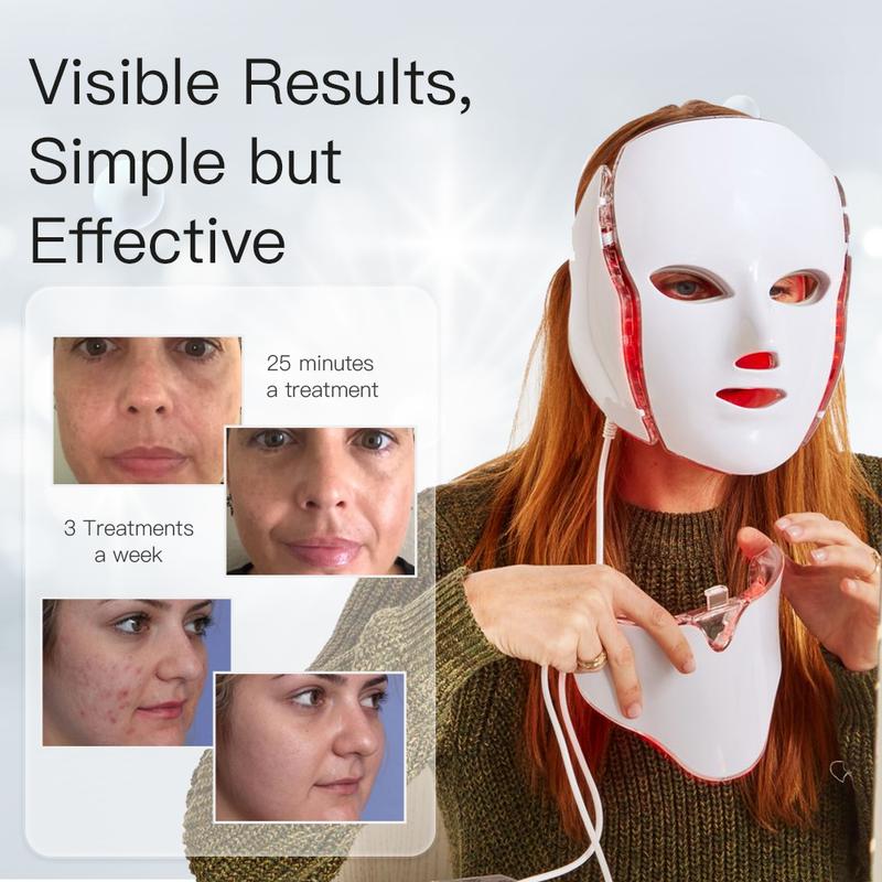 LED Face Mask Light,  Portable and Rechargeable Facial Led Mask Skincare at Home and Travel Use, Skin Care Products