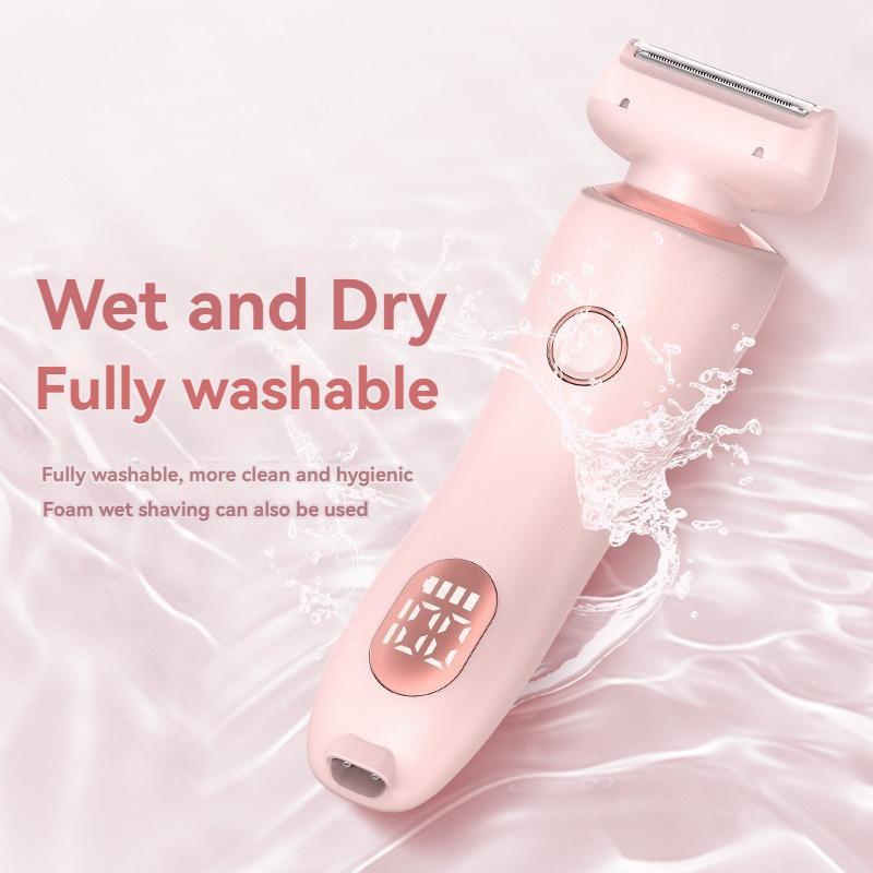 Electric Bikini Trimmer for Women, 1 Box USB Rechargeable 2-in-1 Full Body and Facial Epilator, Waterproof Wet and Dry Use Trimmer for Women