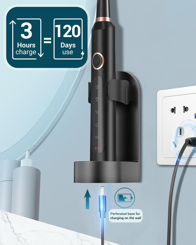 Rechargeable Electric Toothbrush for Adults and Kids with 8 Brush Heads & Travel Case