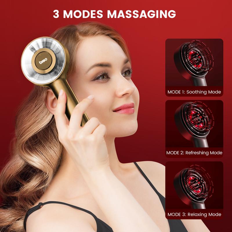 [NEW COLOR] Breo Scalp Massager Hair Growth Stimulator Hair Oil Applicator Oil Dispenser Waterproof Head Massager Hair Oil Massaging Hair oiling 850nm Red Light Therapy Comfort