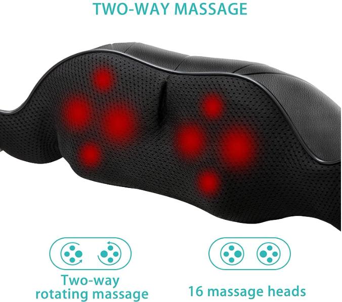 2024 Shiatsu Neck and Back Massager, Car Neck Massage Pillow for Neck, Back, Shoulder, Foot, Leg Massage. Perfect Present for Man Woman Family. Home, Office, and Car Use. Thanksgiving, Christmas, New Year Gift Comfort Adjustable