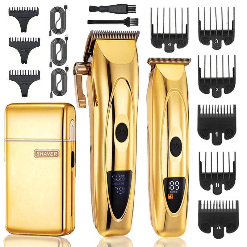 Cordless Barber Hair Clippers & Beard Trimmer, 1 Box Professional Hair Clippers with Accessories for Men, Rechargeable Mens Grooming Kit