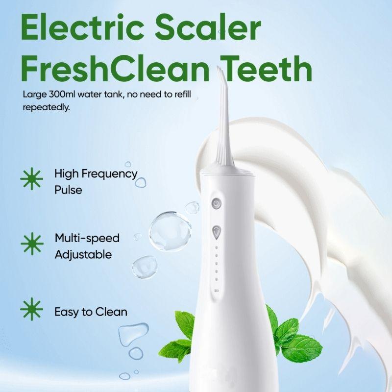 WaterFlosser Portable oral cleaner irrigator Teethbrush 5in1 DentalCare MouthWash TeethProtect Waterproof Rechargeable Professional Flossing Nozzle