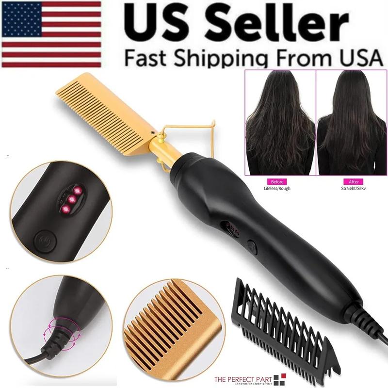 Hair Straightener Comb Pro Electric Beard Straightening Comb Heat Hot Comb Press for Comfortable Styling