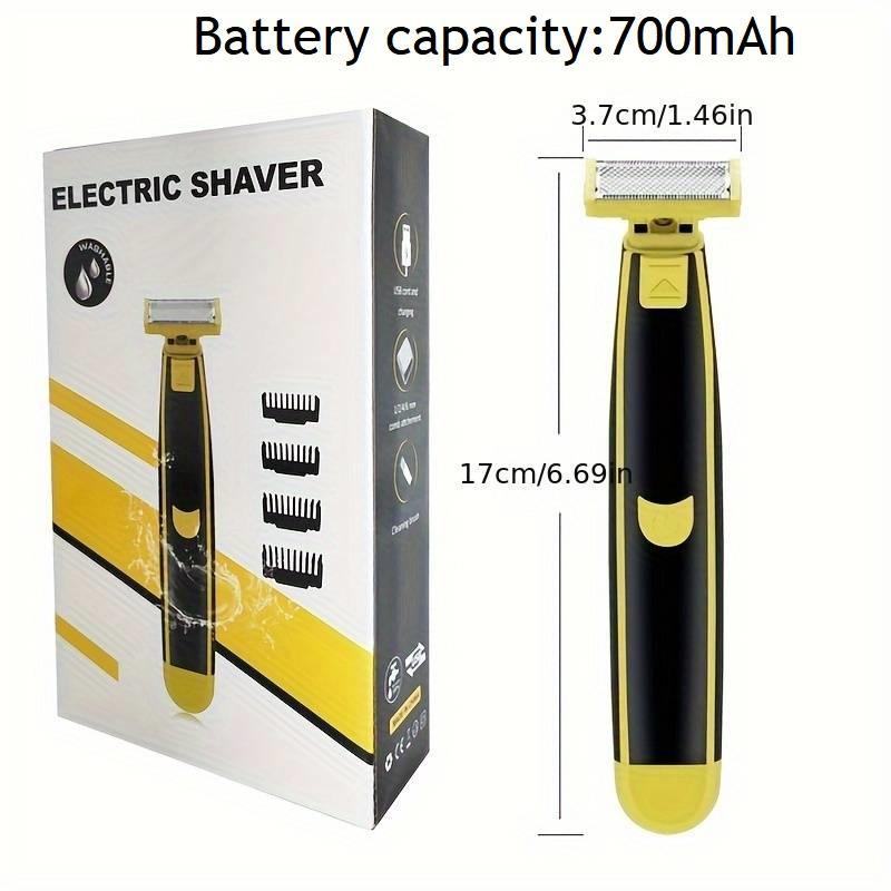 Portable Electric Shaver, 1 Box USB Rechargeable Wet & Dry Use Hair Trimmer, Multifunctional Hair Shaver for Men, Great for Stylists Barbershop, Gift for Men