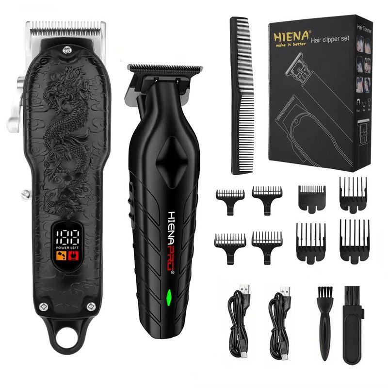 Professional Electric Hair Clipper Set, 1 Box Rechargeable Hair Trimmer & Accessories, Beard Trimmer Set, Hair Cutting Kit for Men, Christmas Gift