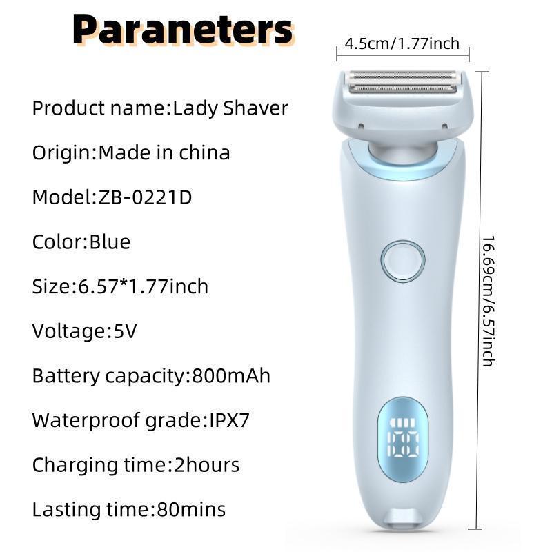 Electric Bikini Trimmer for Women, 1 Box USB Rechargeable 2-in-1 Full Body and Facial Epilator, Waterproof Wet and Dry Use Trimmer for Women