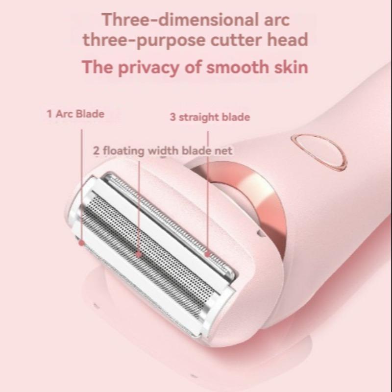 Electric Bikini Trimmer for Women, 1 Box USB Rechargeable 2-in-1 Full Body and Facial Epilator, Waterproof Wet and Dry Use Trimmer for Women