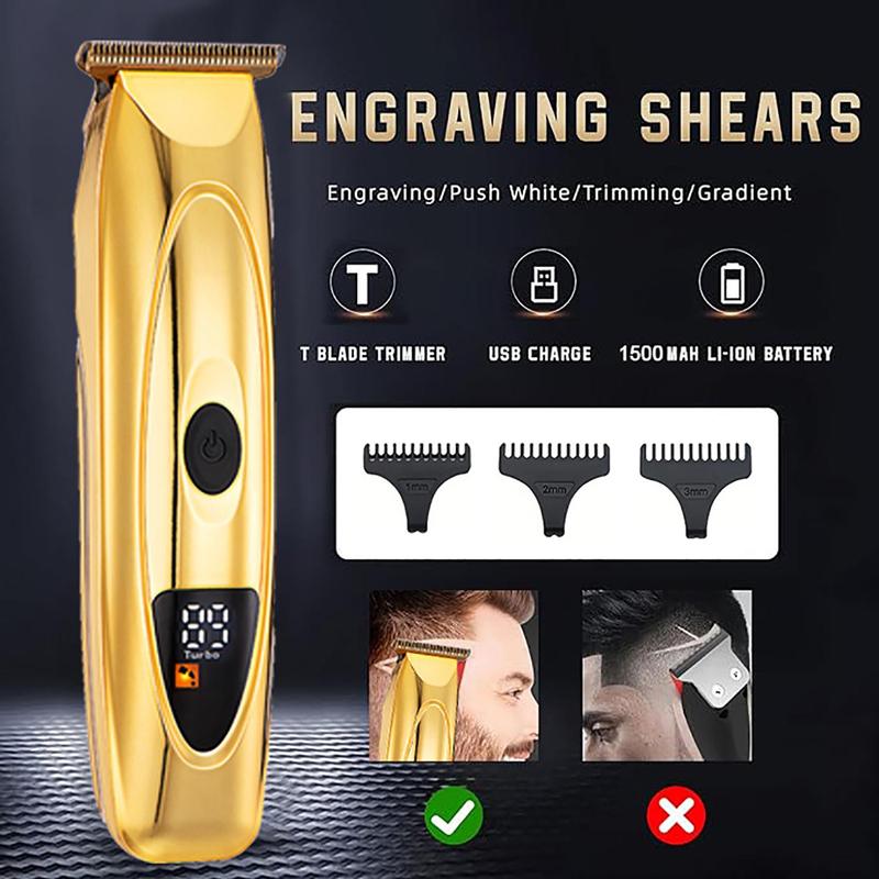 Cordless Barber Hair Clippers & Beard Trimmer, 1 Box Professional Hair Clippers with Accessories for Men, Rechargeable Mens Grooming Kit