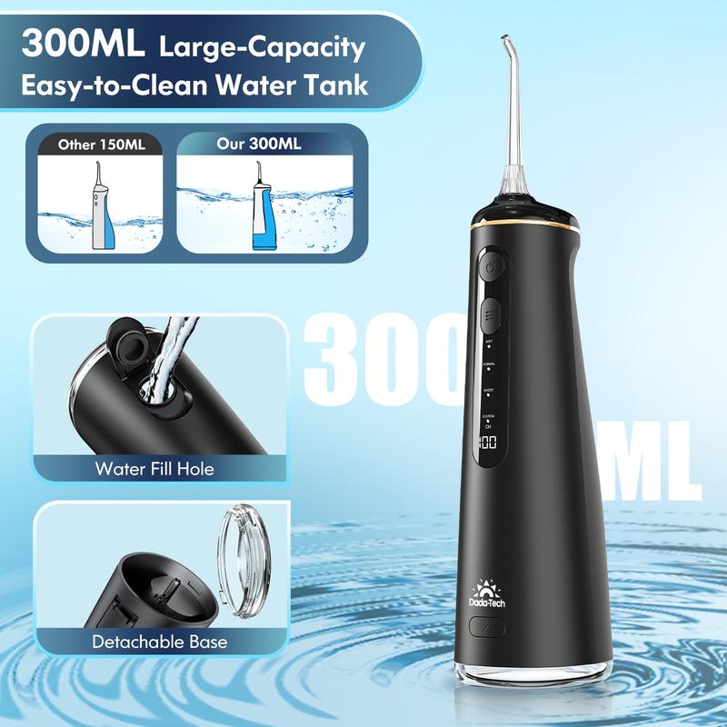 Dada-Tech Water Flossers for Teeth-Cordless Portable Oral Irrigator,Powerful and Rechargeable Water Flosser for Teeth,Brace Care,8DIY Modes 7Jets 300ml Tank Braces.