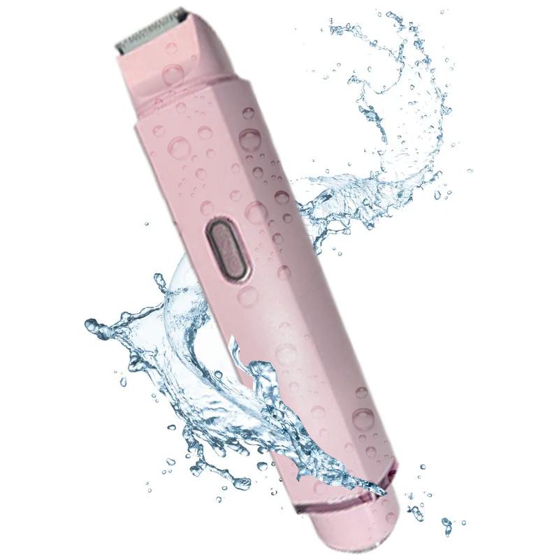 Bikini Trimmer for Women,USB Rechargeable Electric Shaver And Razor Rechargeable 2-in-1 Body & Facial Epilator,Portable Dual Heads for Gentle Painless Trimming of Sensitive Pubic Hair, Face, Underarms and Legs, Christmas Gift New Year Gife