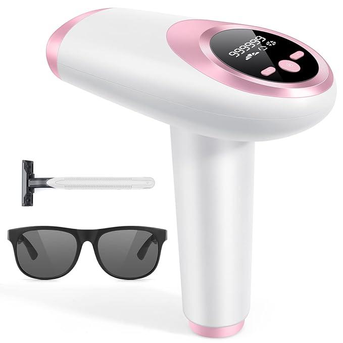 IPL Hair Removal for Women and Men, New Upgraded 999,900 Flashes Permanent Laser Hair Removal Device on Facial Legs Arms Armpits Body, At-Home Use