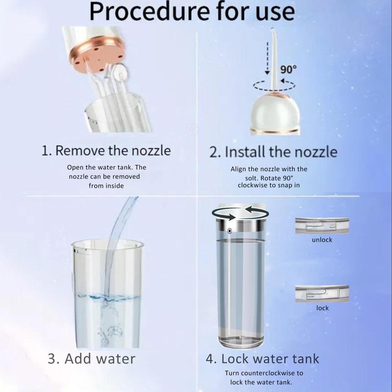 Water Flosser, Cordless Dental Oral Irrigator, Waterproof Water Flosser Teeth Cleaner, 3 Modes and 4 Jet Tips, 230ML Rechargeable and USB Portable Water Flosser for Home and Travel, Winter Gift, Christmas, Christmas Gift