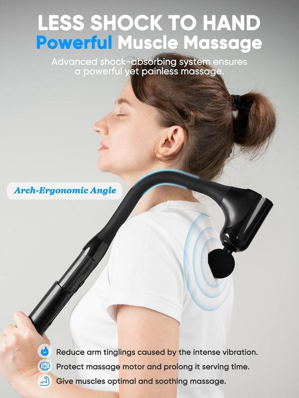 Length Adjustable Massage Hammer, Ergonomic Massage Gun & Back Massager, Neck Shoulder Waist Massage for Pain Relief, Stepless Speeds, Ideal Christmas Gift for Friends & Families