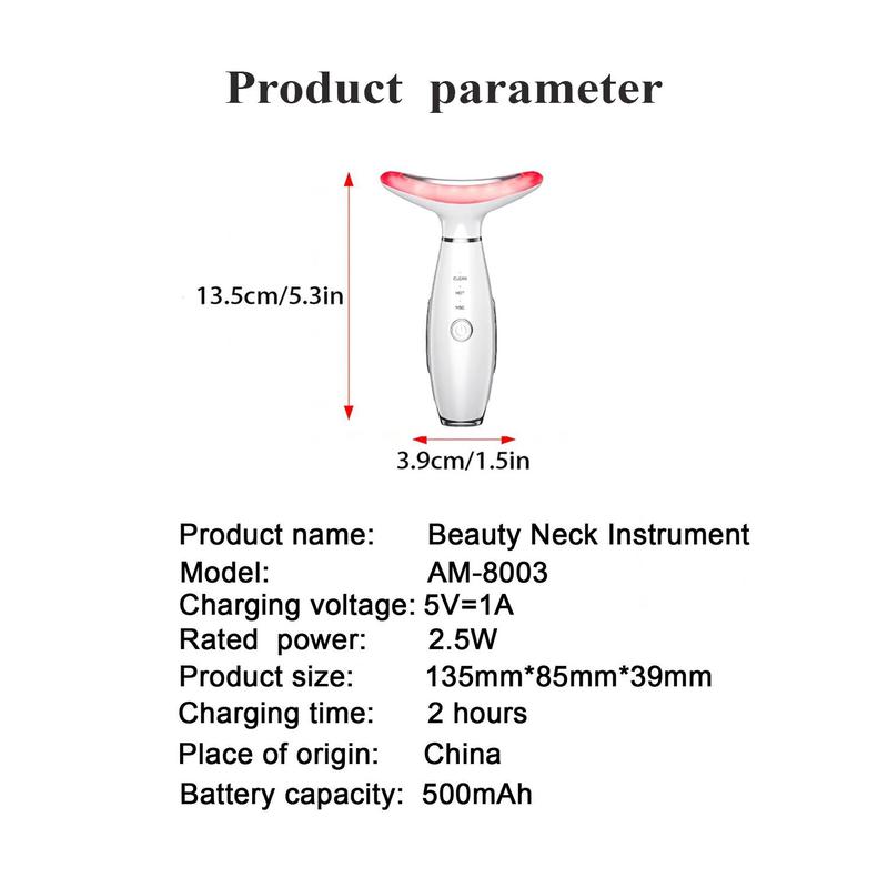 Beauty Massager for Face and Neck, LED Beauty Neck Instrument, Facial Massager with Thermal, and Vibration, Personal Care Appliances