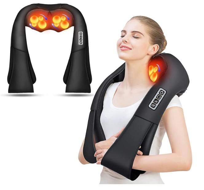 2024 Shiatsu Neck and Back Massager, Car Neck Massage Pillow for Neck, Back, Shoulder, Foot, Leg Massage. Perfect Present for Man Woman Family. Home, Office, and Car Use. Thanksgiving, Christmas, New Year Gift Comfort Adjustable