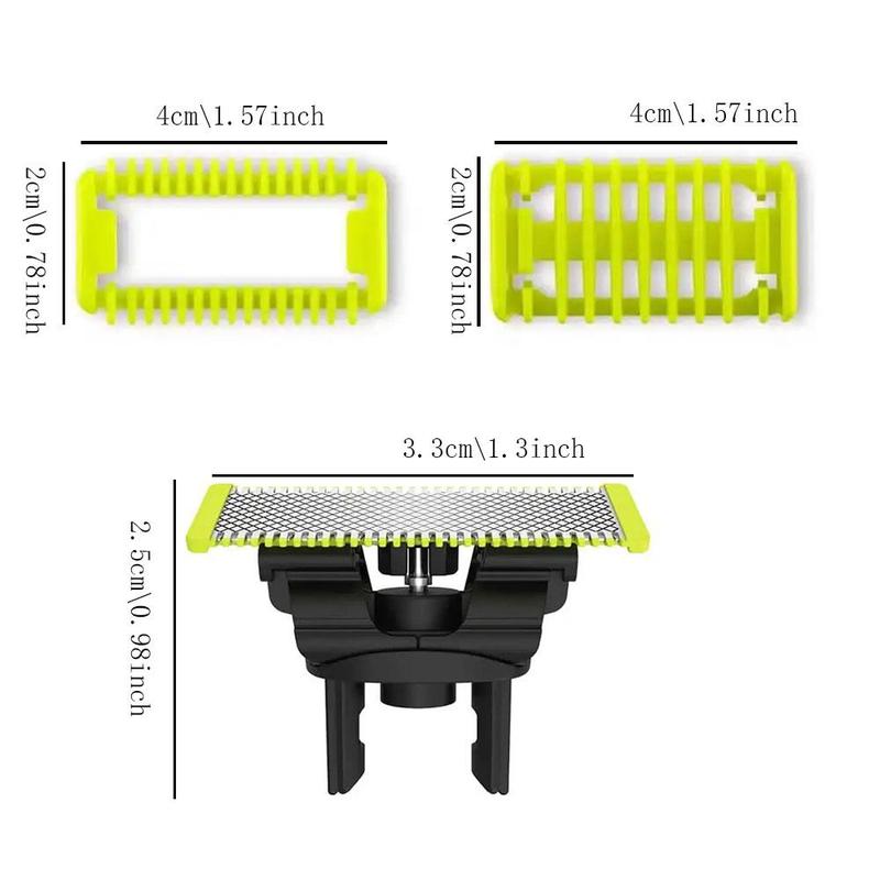 Shaving Tool Set, 1 Set Shaver Replacement Heads & Face Body Hair Comb & Trimmer Comb, Shaving Tool Accessories for Philips