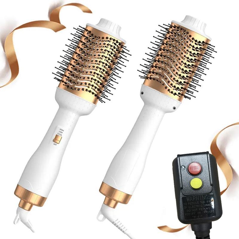 2 in 1 Hot Air Brush with Leakage Protection Plug, Multifunctional Negative Hair Dryer Brush, Hair Dryer and Styler Volumizer for Straightening, Curling, Cepillo Tools, Christmas Gift