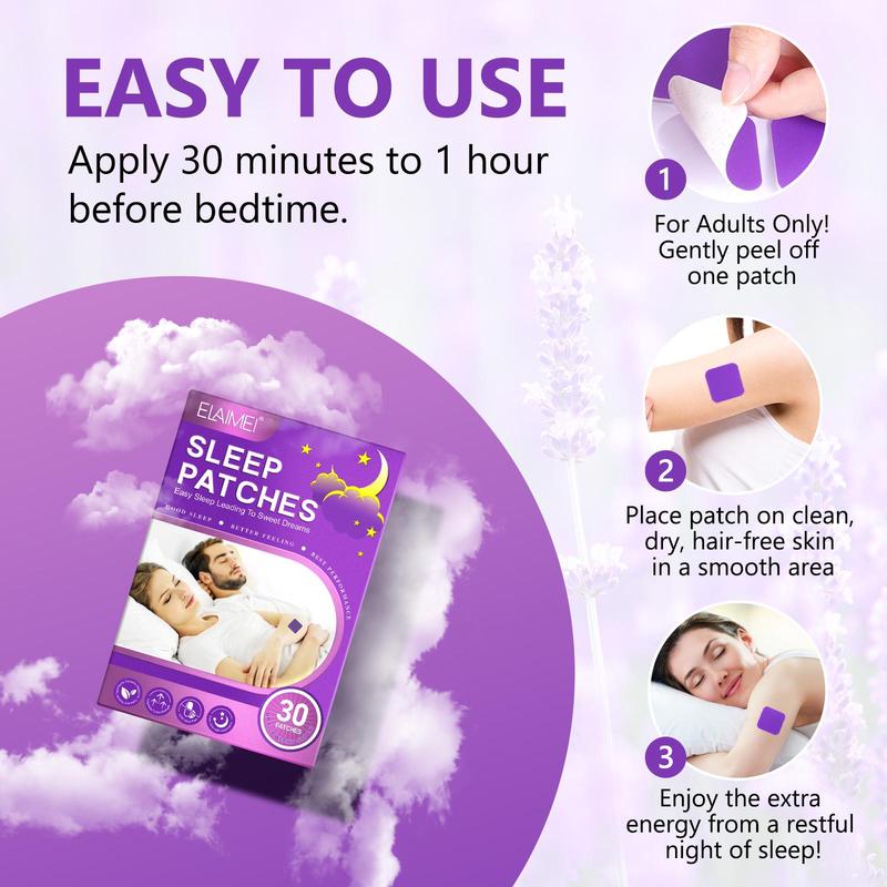 Sleep Aid Patch, 30pcs box Deep Relaxation Sleep Patch, Sleep Care Patches for Christmas Gift, Personal Care Product for Women & Men