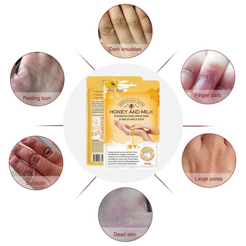 Hand Mask, 5 Pairs Hand Moisturizing Gloves Repairing Hand Mask for Extra Dry Skin Spa Masks, Exfoliating Hand Peeling Mask, Repair Rough Skin for Men & Women (C) Nail Moisturizer Moisture Hydrating Hydrate