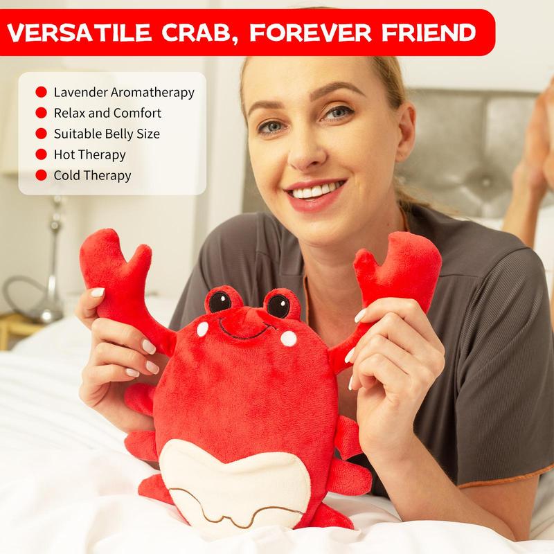 Crab Design Microwave Heating Pad, Crab Plush Toy with Removable Heating Pad, Warm Microwave Animal, Menstruation Relief Tool