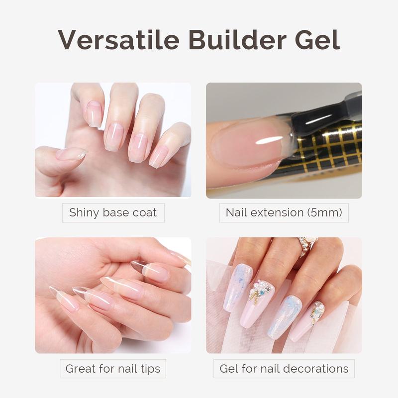 MelodySusie Builder Nail Base Gel 7-in-1 Builder Gel for Nails Thickening for Nail Art Design for Women Nail Care