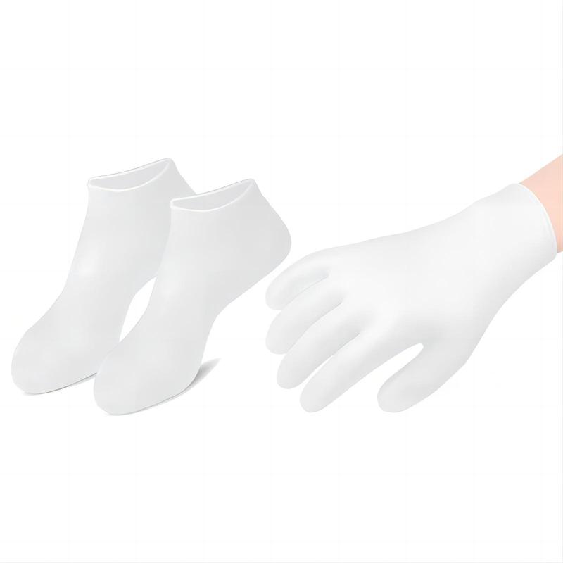 Silicone Foot Socks & Hand Socks Set, 3 Counts set Anti-drying Foot Socks & Hand Sock, Foot Care Socks for Dry Cracked Feet & Hands, Manual Massage Tools for Women & Men