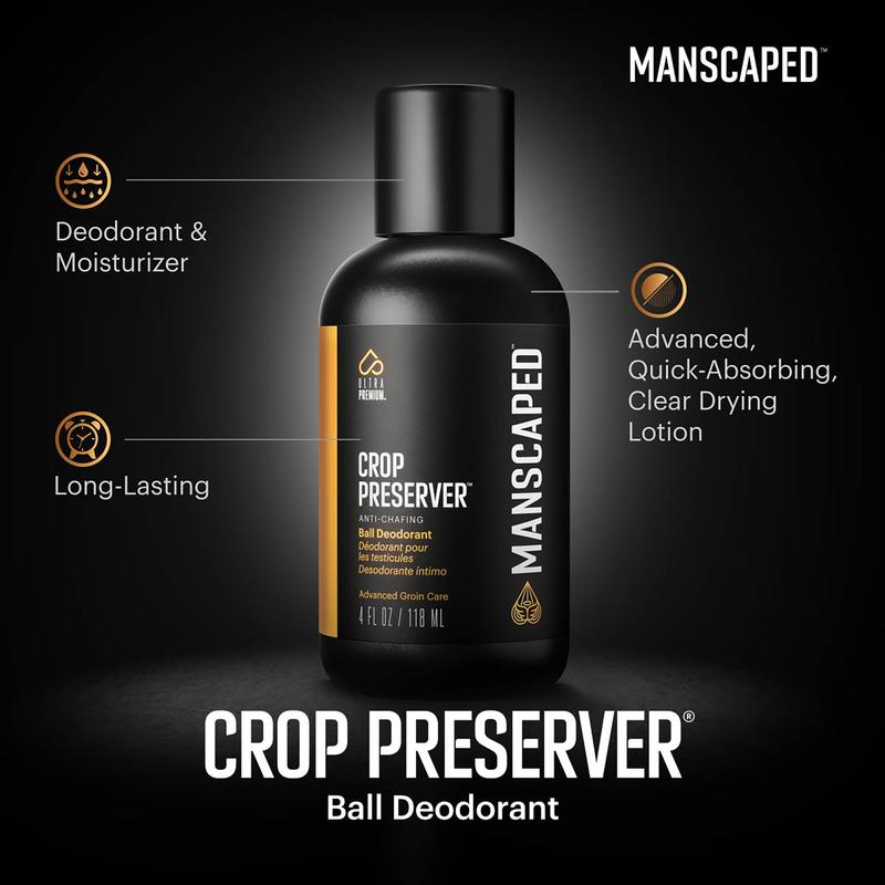 MANSCAPED® The Crop Preserver®, Men's Anti-Chafing Ball Deodorant Featuring Soothing Aloe Vera, Clear Drying Lotion, Aluminum Free (2-Pack) Body Care Gel