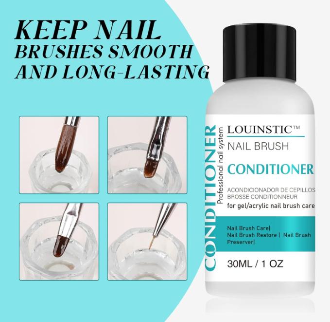 LOUINSTIC Nail Brush Cleaner and Conditioner - Quickly Clean Gel Nail Brushes, Paint Brushes, Airbrushes, Art Tools, Nail Brush Preserver and Restorer for Kolinsky Acrylic Nail Brush & Gel Nail Brush