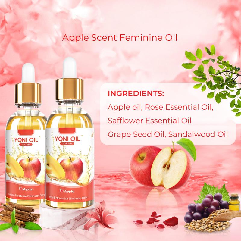 3PCS Yoni Oil Organic Feminine Oil Moisturizer  - Eliminates Odor Feminine Deodorant - Soothes Ingrown Hair with Strawberry Peach Apple Essential Oil, 1 fl oz pc