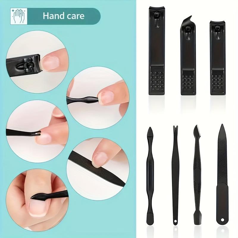 24pcs Professional Black Nail Clippers Kit - Ultra Sharp Fingernail and Toenail Cutters for Men and Women - Sturdy Pedicure Care Tools for Perfect Nails