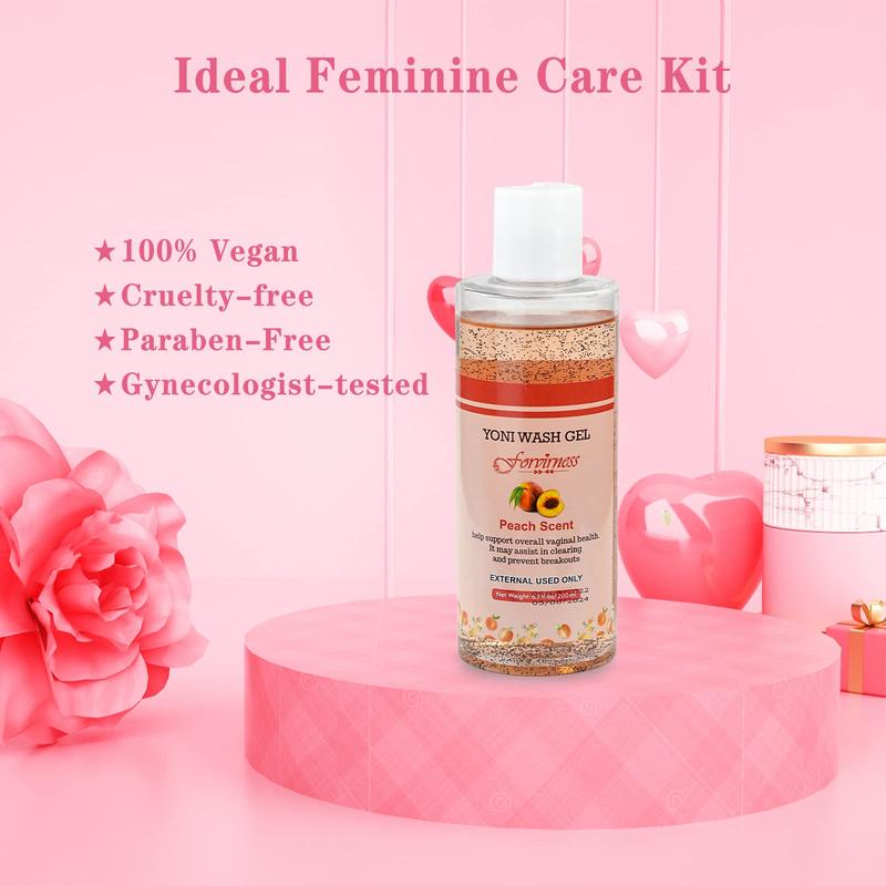 Feminine Wash pH Balance with Coconut Oil and Aloe Vera Extract, Peach Yoni Wash, 6.7 fl.oz - Comfort, Aloevera