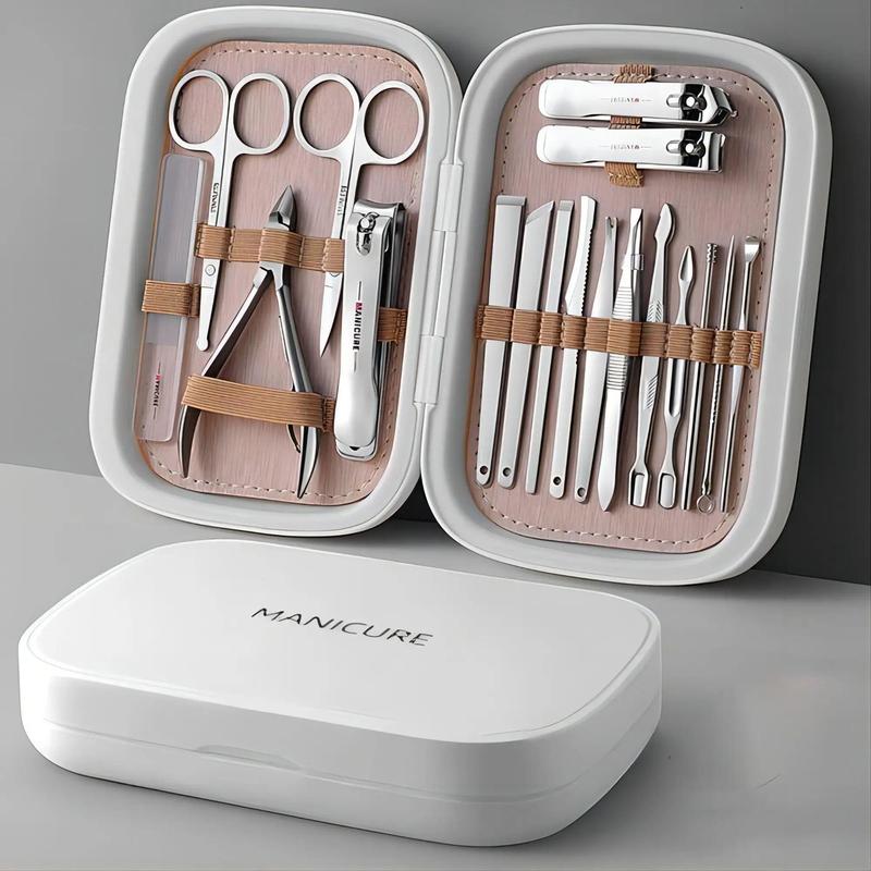 1 Set Nail Clipper Kit with Storage Case, Portable Manicure Pedicures Tools for Travel and Personal Care,  Nail Kit for Beginners