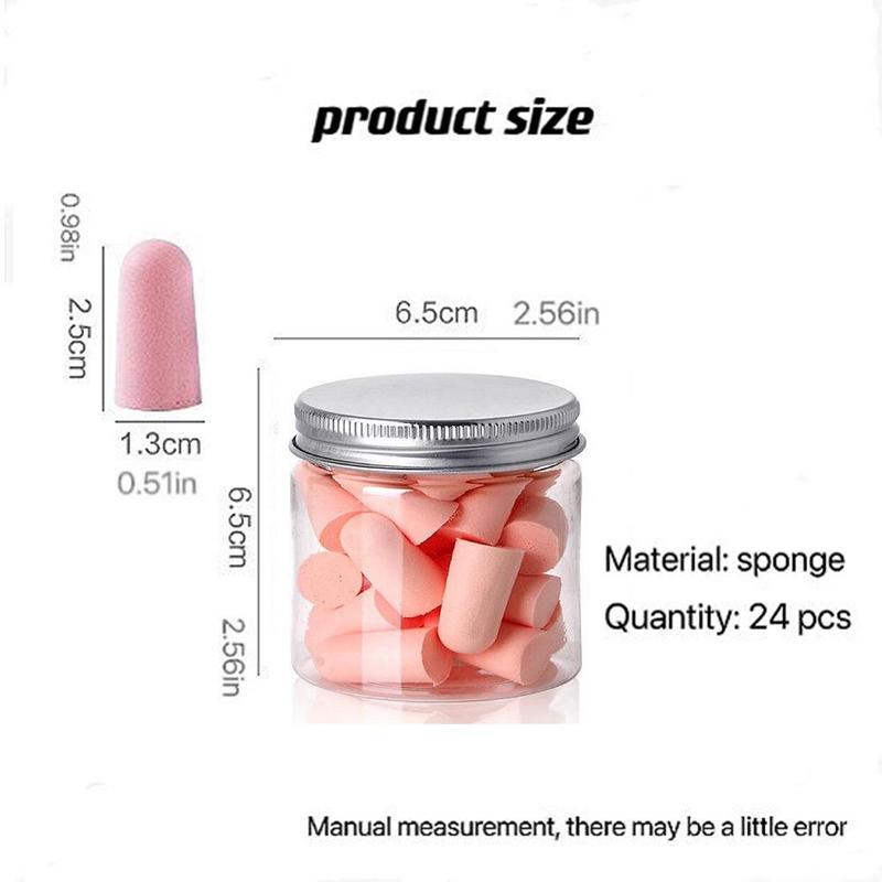 24pcs Foam Earplug With Clear Storage Container, Portable Ear Plugs for Home Outdoor Travel, Sleeping Supplies