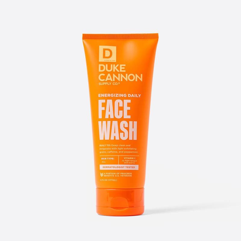 Duke Cannon Supply Co, Energizing Gel-to-Foam Face Wash for Men - 6oz, Exfoliates, Hydrates, Formulated with Vitamin C, Caffeine and Green Tea.