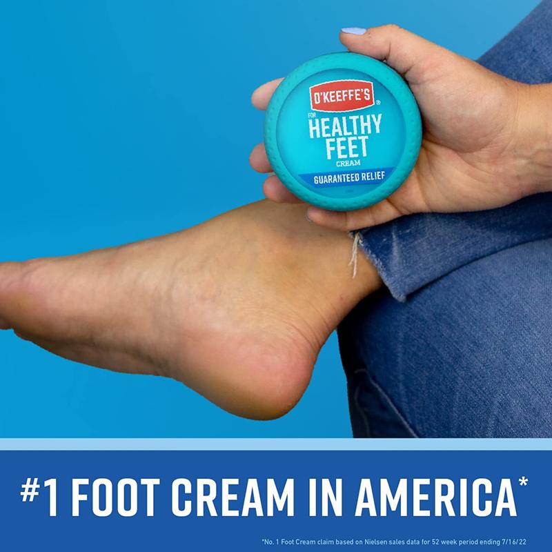 O'Keeffe'S for Healthy Feet Foot Cream; Guaranteed Relief for Extremely Dry; Cracked Feet; Instantly Boosts Moisture Levels; 3.2 Ounce Jar; (Pack of 1) O'Keeffe's