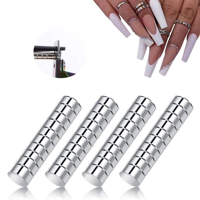 40PCS Nail Magnet Tool Set for Stainless Nail Clippers Cat Eye Nail Art, Magnets Sizers Length Measurement for Fake False Nail Tips Round Mini Fridge Magnets for Home Office Salon Crafts Manicure Nail Care