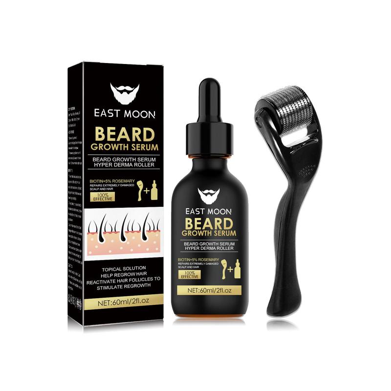 East Moon Beard Thickening Serum Set,  Nourishes and Strengthens Beard, Beard Care Product for Men