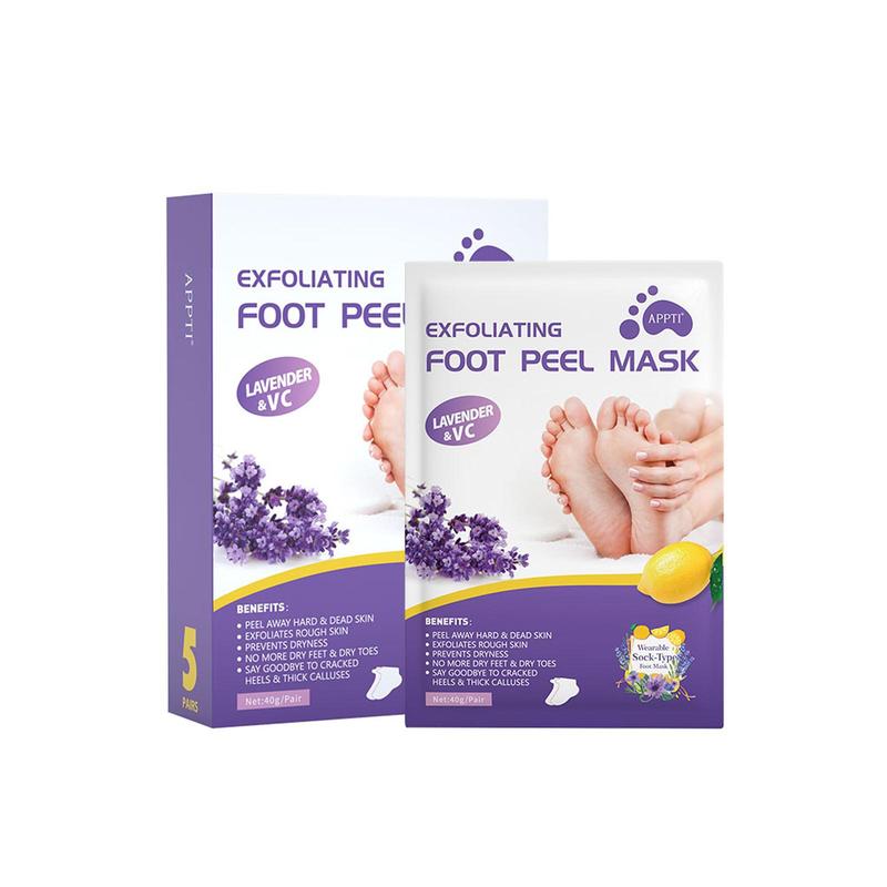 Exfoliating Foot Mask, 5 Pairs Lavender Scented Foot Peelers, Foot Dead Skin Remover, Body Care Products