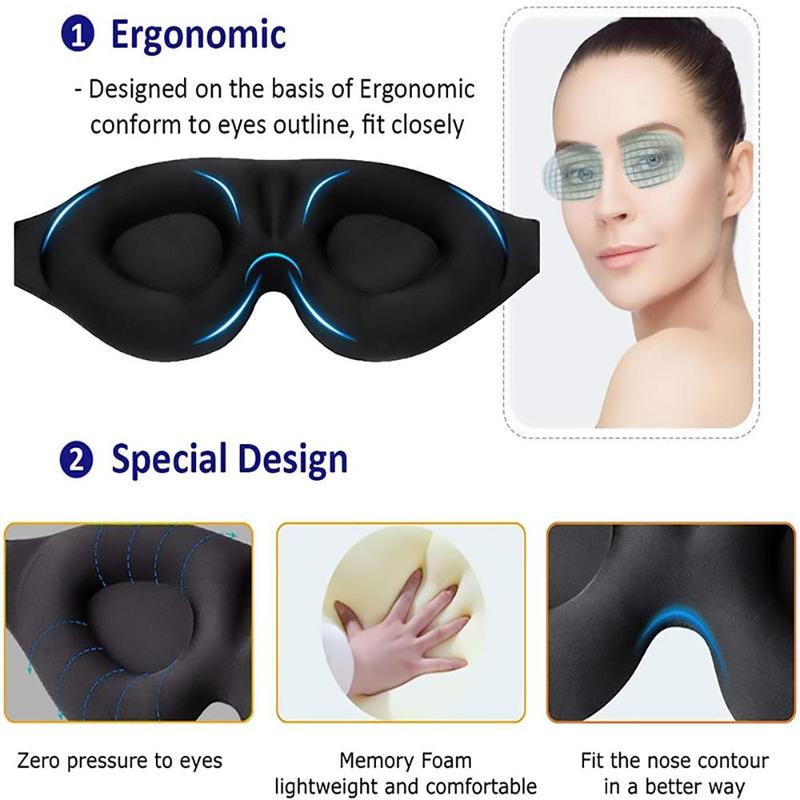 Eye Cover for Sleeping (1 Count), Home & Travel Sleep Mask with Soft Foam, Comfortable Light Block Blindfold for Men & Women