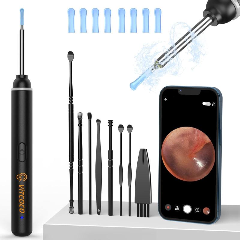 VITCOCO Ear Wax Removal Tool, Ear Cleaner with 1920P HD Camera, Earwax Remover with 8 Pcs Ear Set, Otoscope with 6 LED Lights, Ear Wax Removal Kits for Gift Christmas