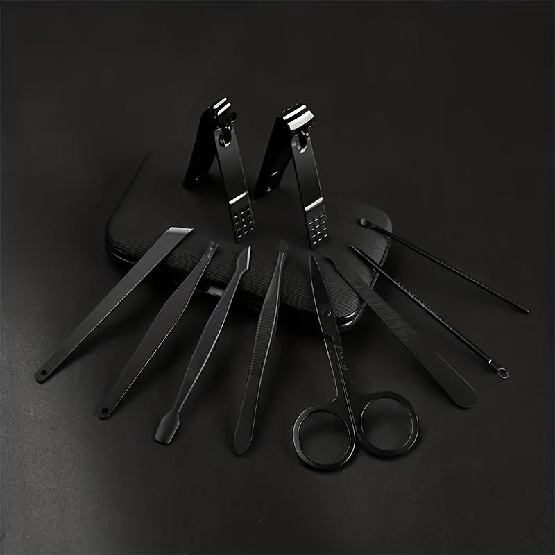 24pcs Professional Black Nail Clippers Kit - Ultra Sharp Fingernail and Toenail Cutters for Men and Women - Sturdy Pedicure Care Tools for Perfect Nails