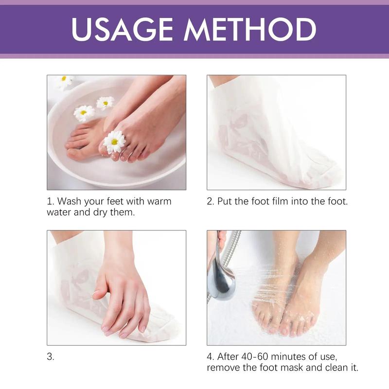 Lavender Exfoliating Foot Masks, 2 Pairs Moisturizing Lavender Foot Care Mask Foot Peel Masks for Cracked Skin, Hydrating Exfoliating Foot Care Mask