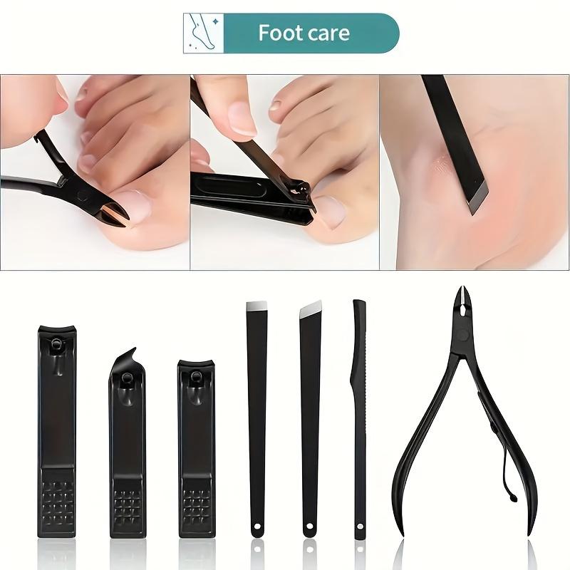 24pcs Professional Black Nail Clippers Kit - Ultra Sharp Fingernail and Toenail Cutters for Men and Women - Sturdy Pedicure Care Tools for Perfect Nails